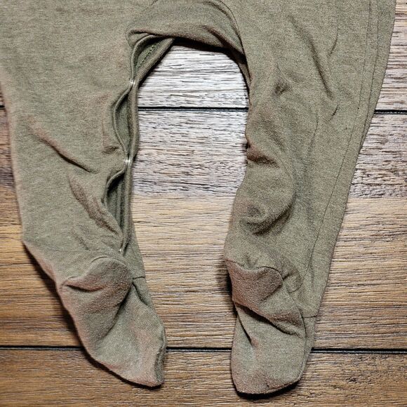 Seven For All Mankind LS Army Green Bodysuit w/ Footies - Picture 7 of 9